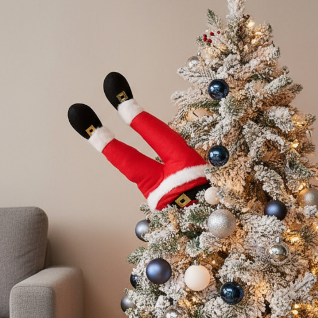 Santa Legs Christmas Tree Pick Decoration