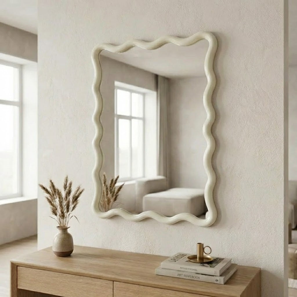 Relica Ivory Wavy Wall Mirror