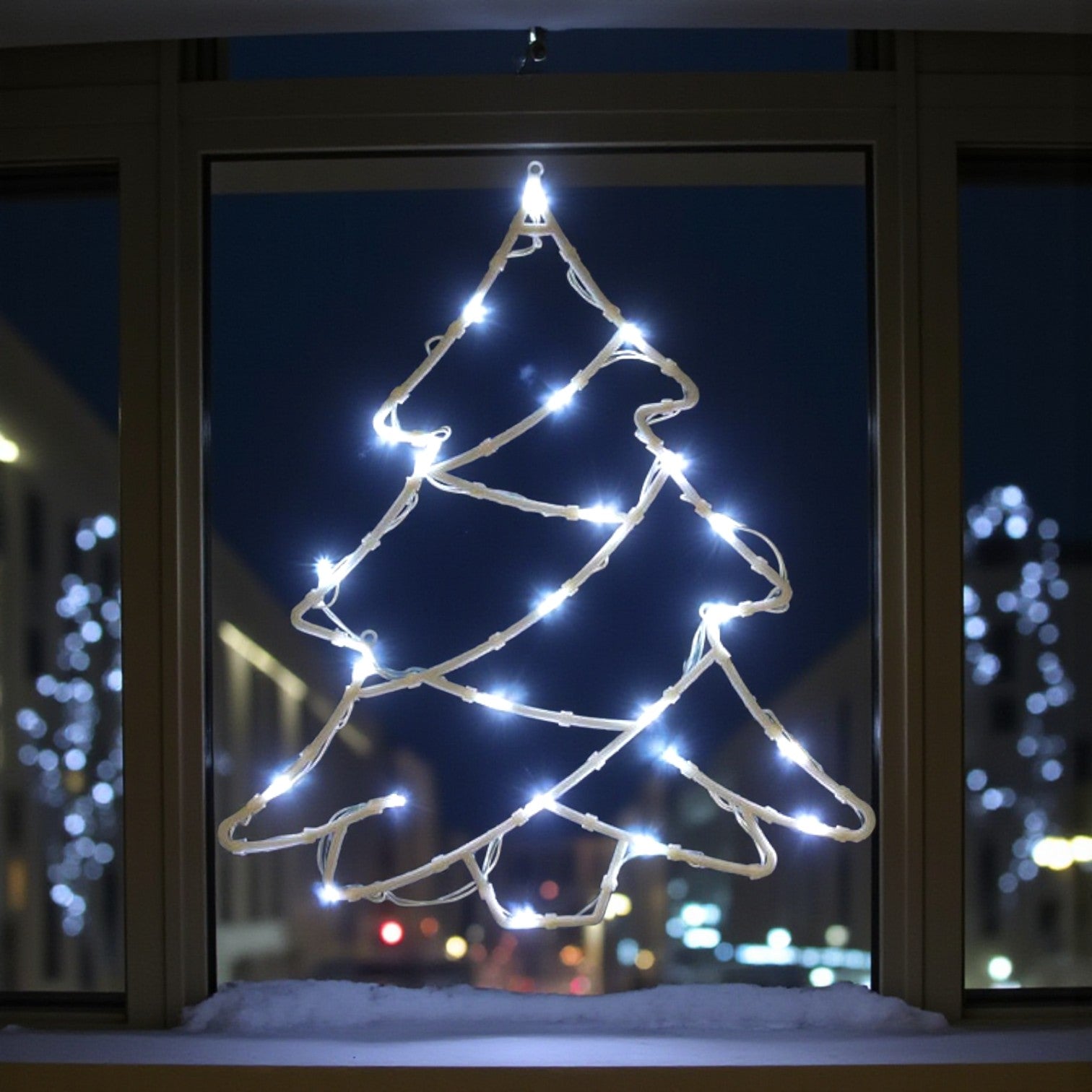 Cool White LED Christmas Tree Window Light