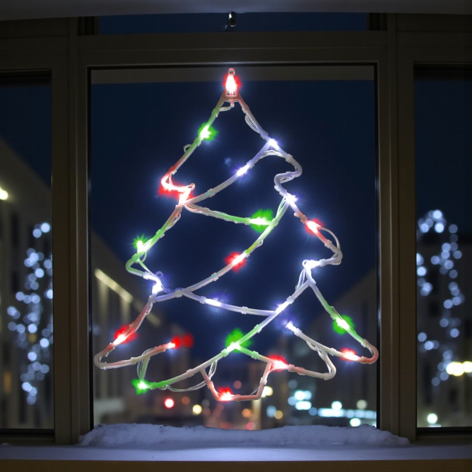 Multicolour LED Christmas Tree Window Light