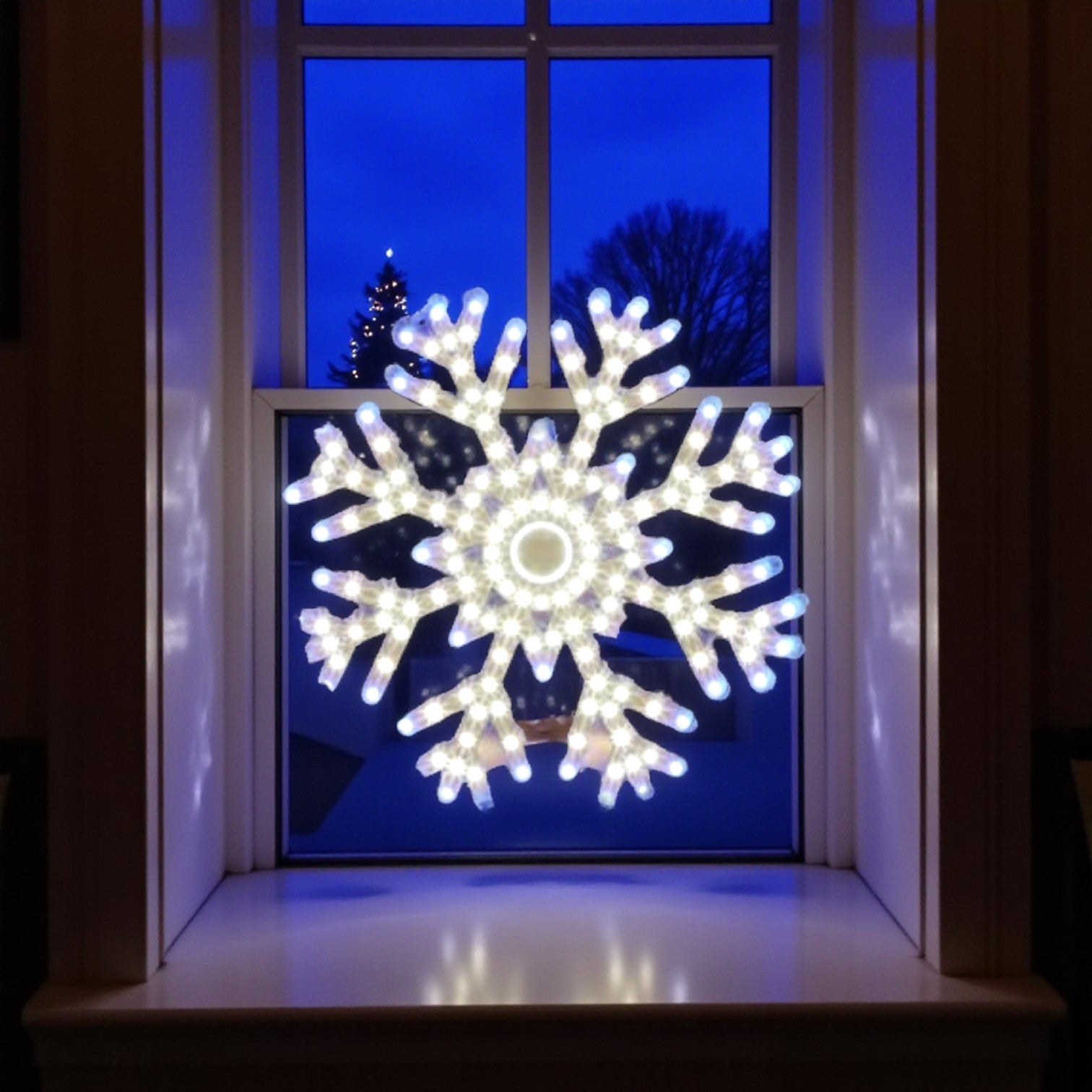 Twinkle Light Up Snowflake Window Silhouette