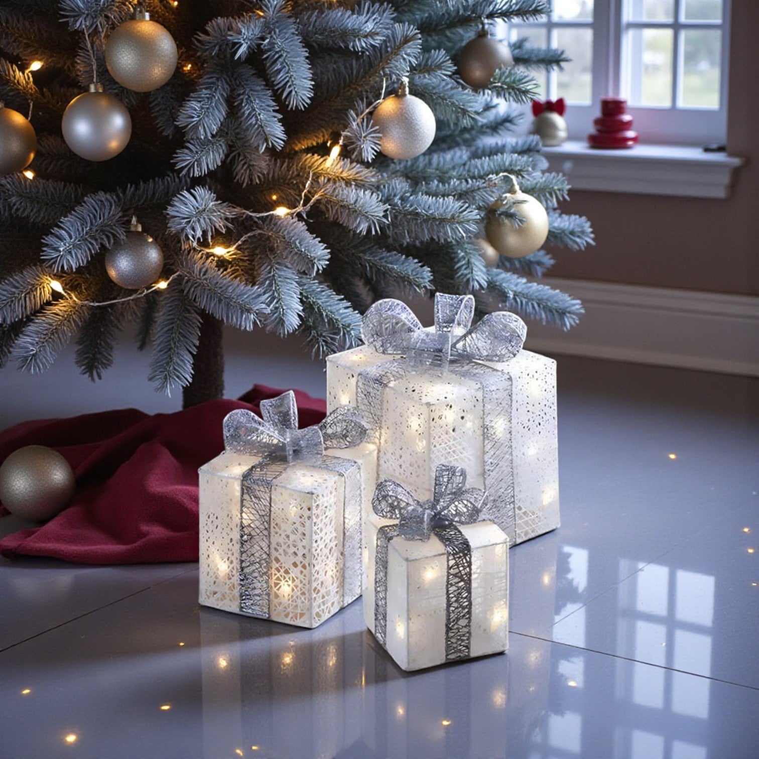 Set Of 3 LED Wonderland Parcels