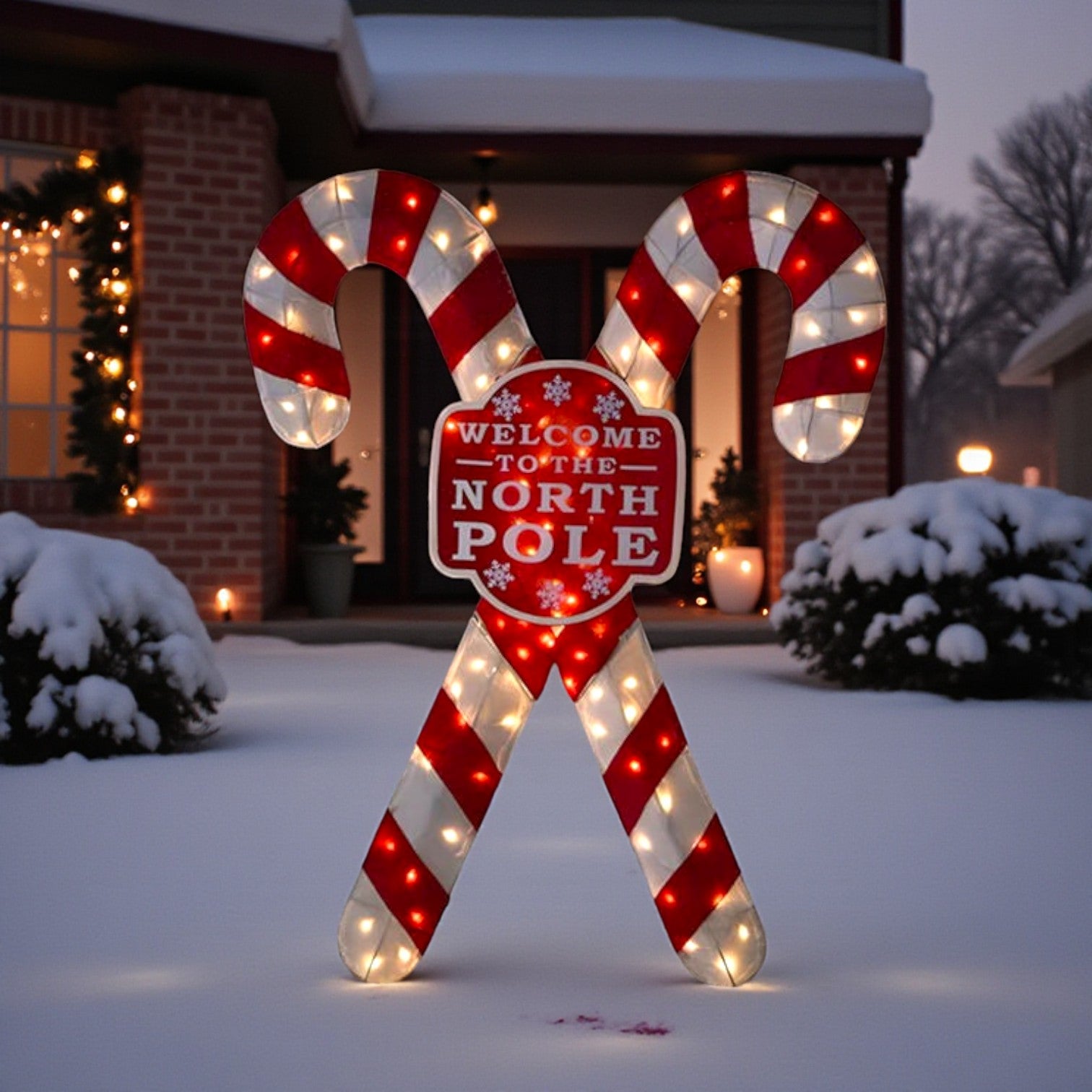 North Pole LED Candy Cane Decoration