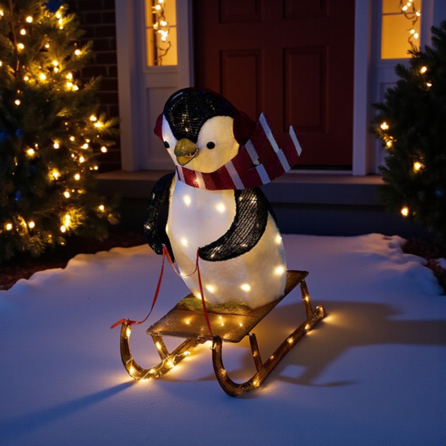 Light Up Skiing Penguin Decoration