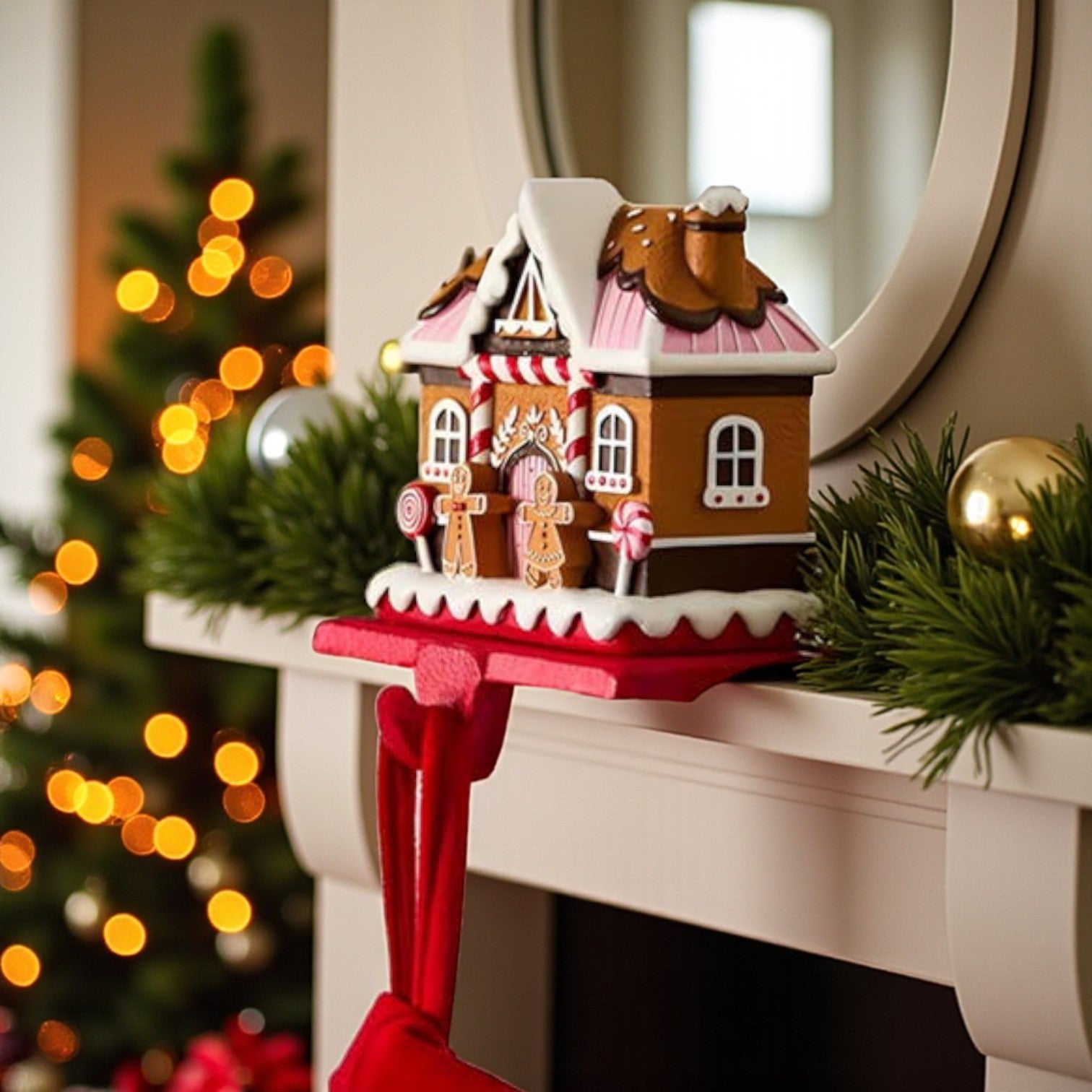 Candy Theme Gingerbread Stocking Holder