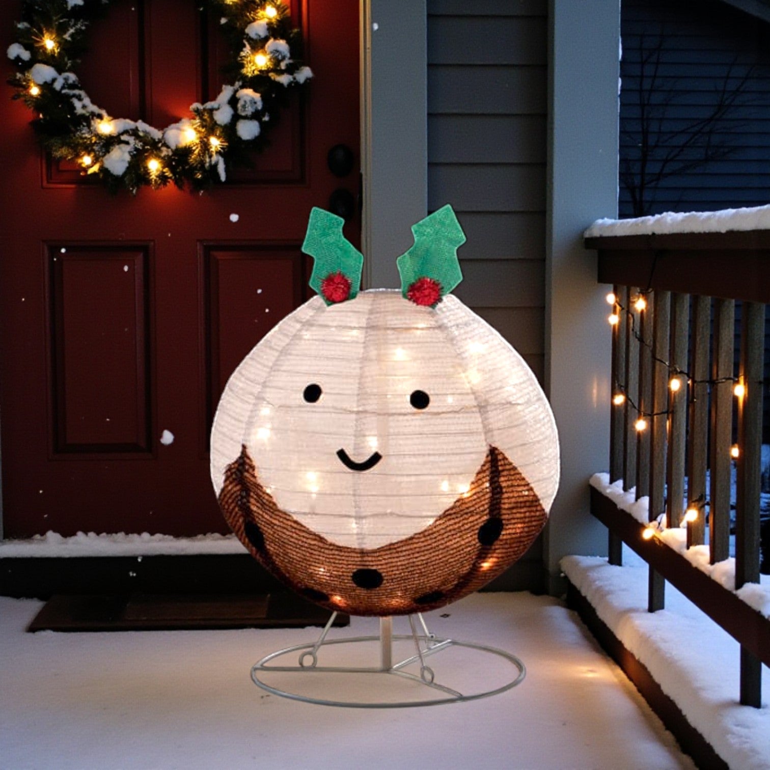 Light Up Collapsible Christmas Pudding