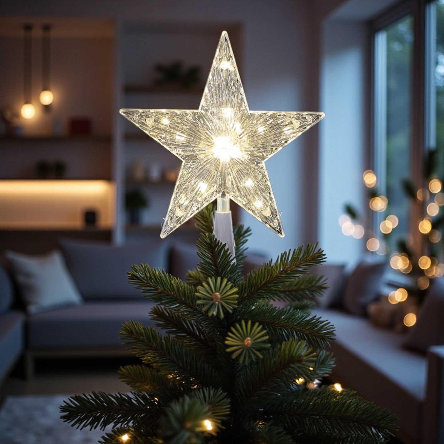 Warm White LED Star Tree Topper