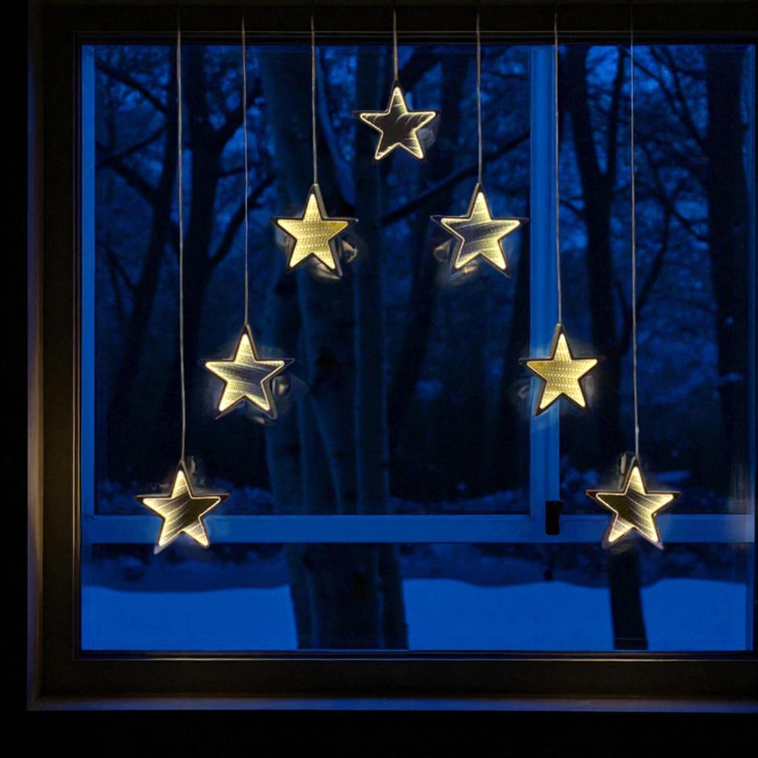 Hanging Stars Infinity Curtain Lights