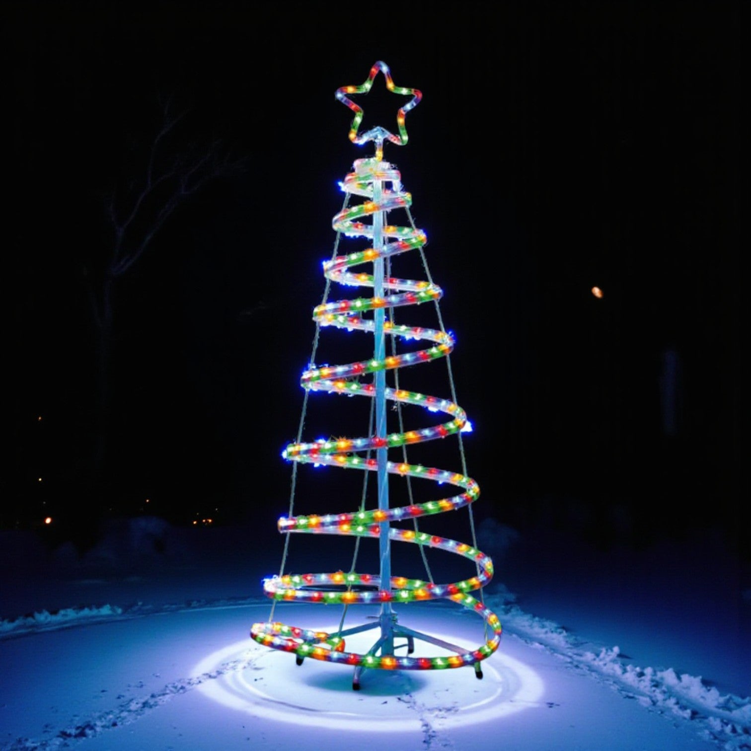 1.5M LED Spiral Tower Christmas Tree Display